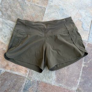 lululemon athletica Olive Green Athletic Shorts with Wide Waistband size 4